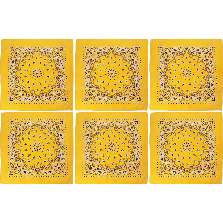Trainmen Paisley 27" Jumbo Military Bandana Head Scarf Do-rag 100% Cotton Bandanna Face Cover 6-Pack