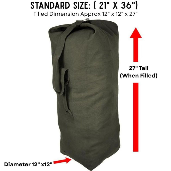 Top Load Heavyweight Cotton Canvas Tactical Military Duffle Bag Carryall Shoulder Storage Bulk Travel Bag