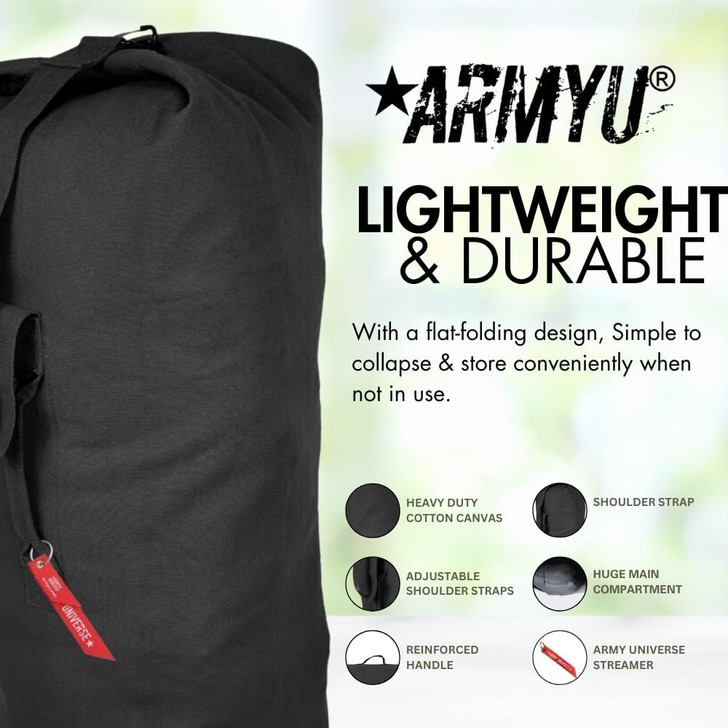 Top Load Heavyweight Cotton Canvas Tactical Military Duffle Bag Carryall Shoulder Storage Bulk Travel Bag