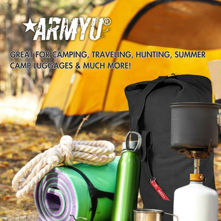 Top Load Heavyweight Cotton Canvas Tactical Military Duffle Bag Carryall Shoulder Storage Bulk Travel Bag