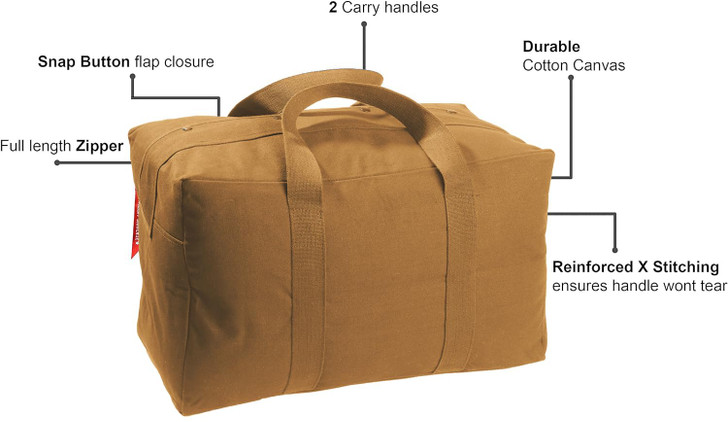 Tactical Parachute Cargo Bag Heavy Duty Canvas Carry Duffle Simple Solid Spacious Gear Bag