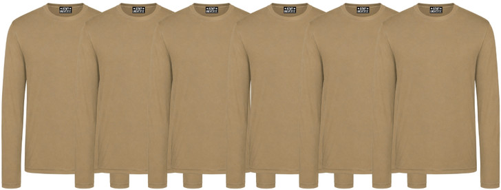 Army Universe Lightweight Breathable Long Sleeve T-Shirt 6 Pack, 100% Polyester Moisture Wicking Athletic Tee Shirt