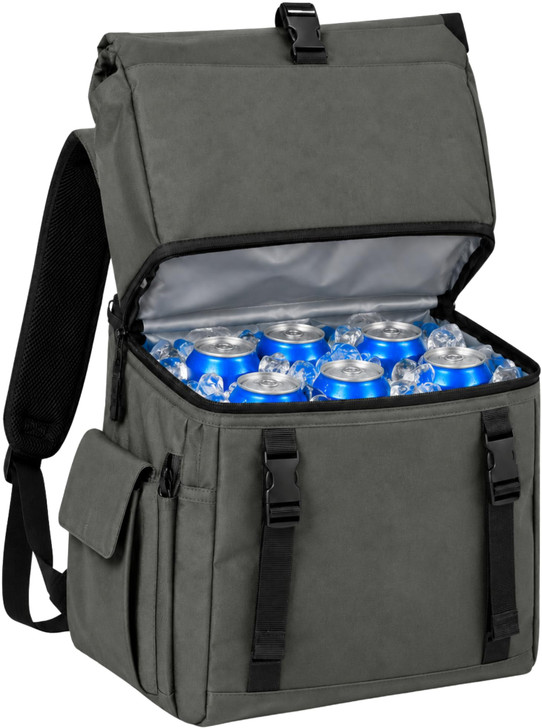 Insulated Roll-Top Picnic Backpack Cooler with Padded Straps, 21L
