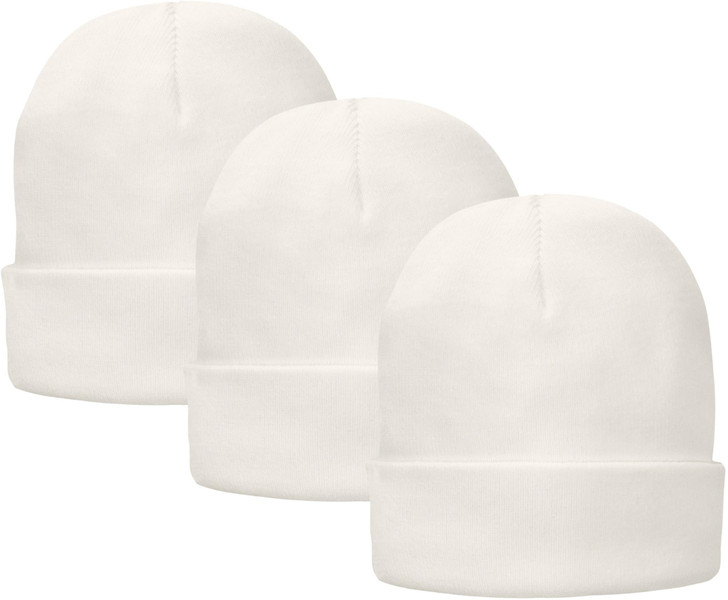 Fleece Lined Winter Beanie Cap - Thermal Cold Weather Unisex Hat, 3 Pack