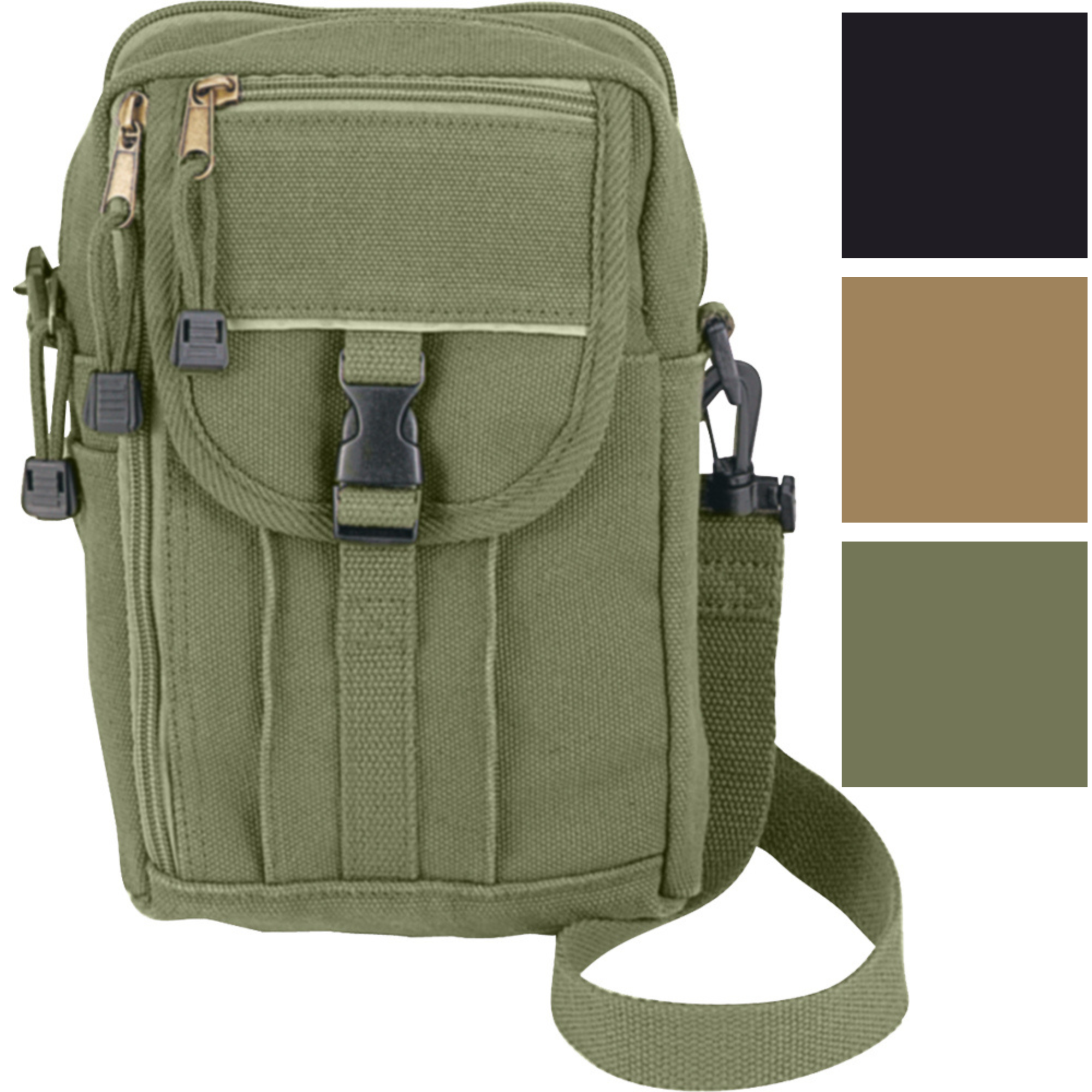 Khaki Canvas Travel Portfolio Bag