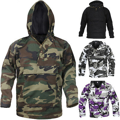 Camo Anorak Hoodie Military Parka Outdoor Army Tactical Sweatshirt  Multi-Pocket