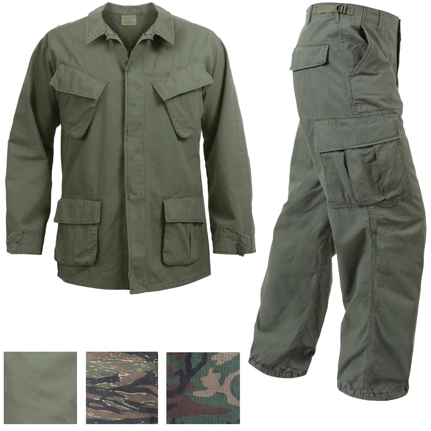 Vietnam Jungle Fatigues Military Uniform Vintage Army BDU Ripstop Tactical  Cargo