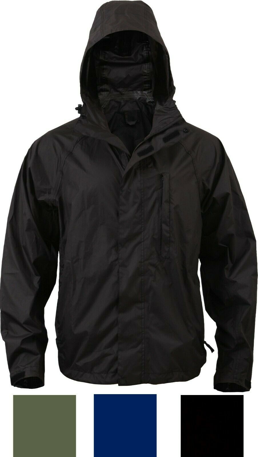Rothco Black Security Nylon Rain Jacket - 2560 - S