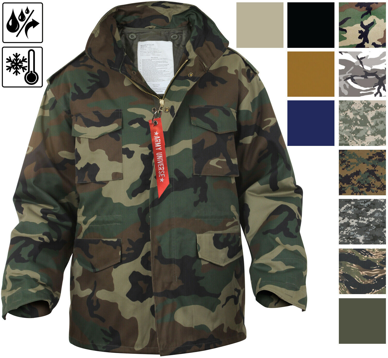 Pc Fabric Camo Army Jacket, Size: Medium