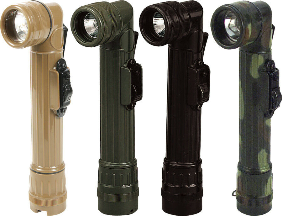 Details about / Woodland Camouflage Angle Head Waterproof Flashlight Military Torch 2D Battery