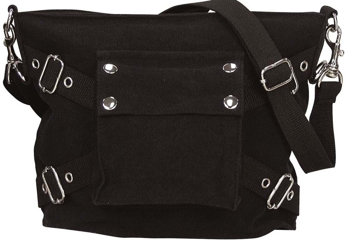 ★ MISEKI SEOUL★ Belted flat shoulder bag CHARCOAL MSK251B lacing cotton handbag - Black | Monki WW