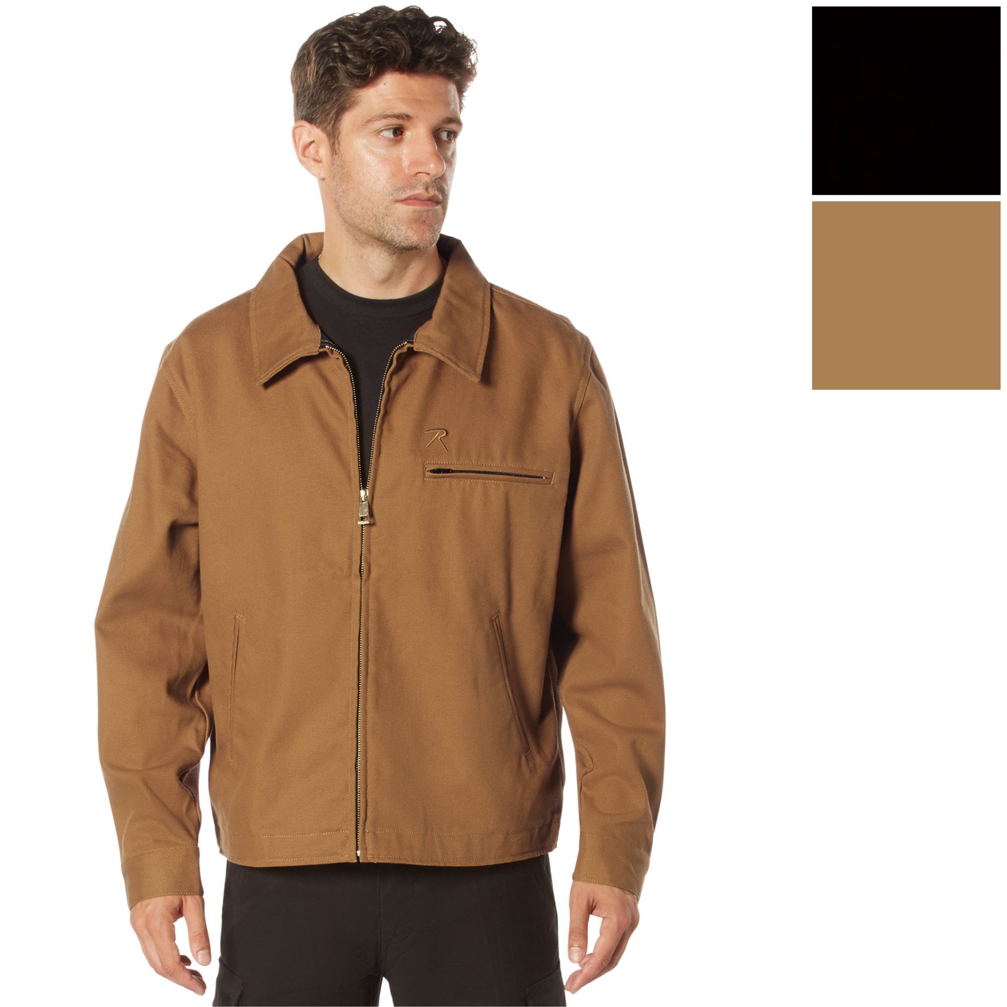 Men's Lightweight Canvas Work Jacket – Rugged Water-Resistant