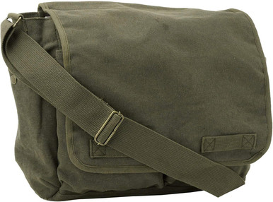Rothco Vintage Canvas Messenger Bag Heavy-Duty Cotton Canvas Crossbody  Shoulder Bag, Charcoal Grey
