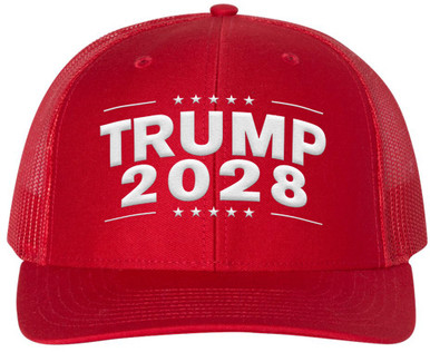 Trump 2028 Embroidered Trucker Hat, MAGA Hat, Make America