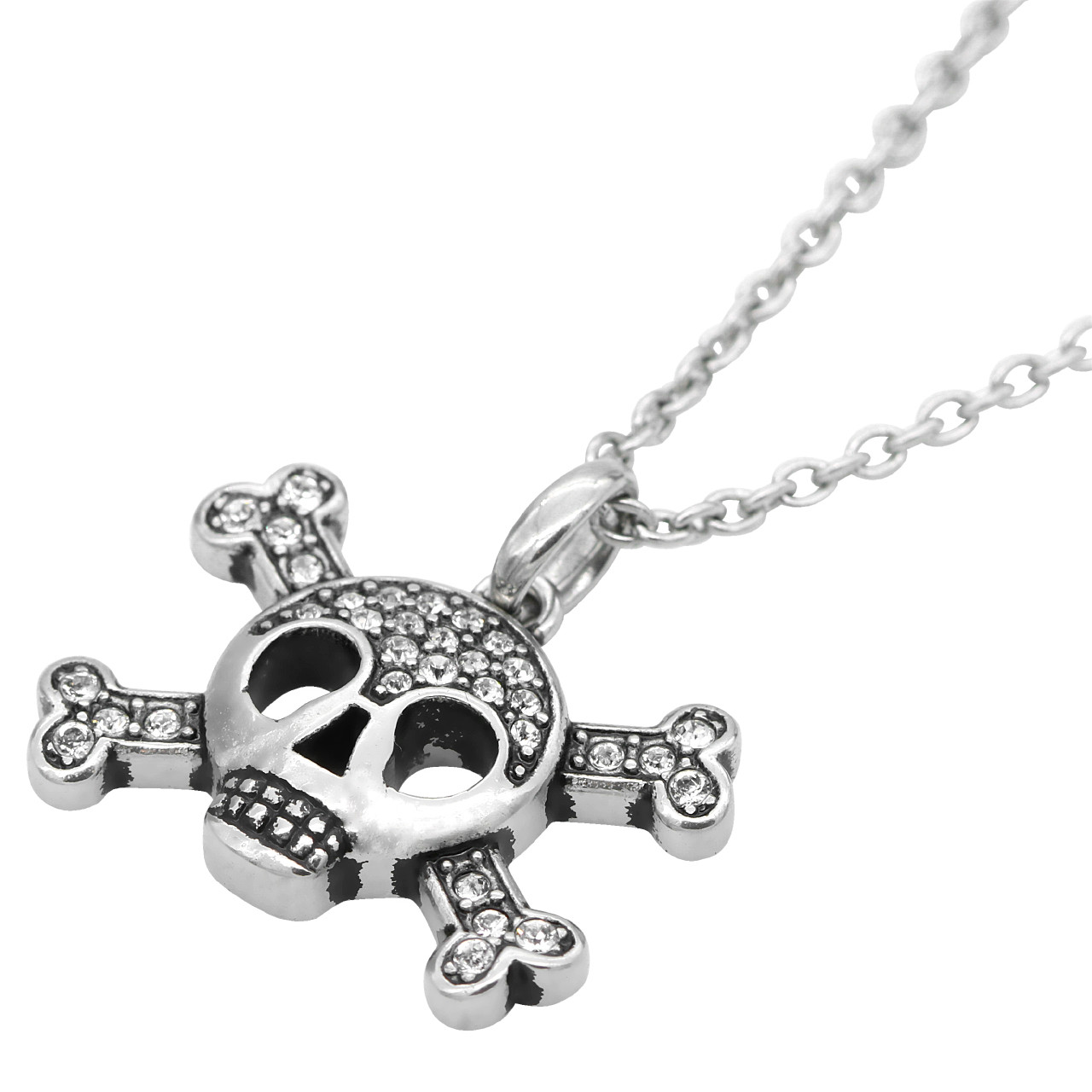 Studded Skull & Crossbones Necklace - Controse