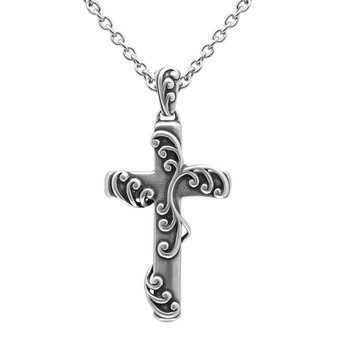 Ivy - Cross with Vines Necklace