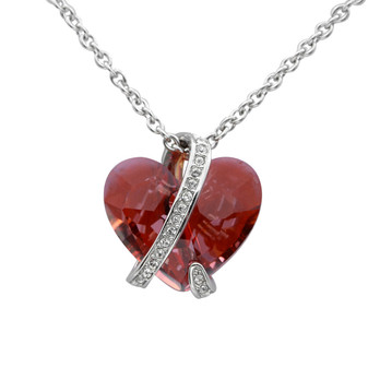 Fiery Magma Red Captivated Heart Necklace