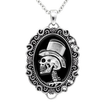 The Gentleman Skull Cameo Necklace