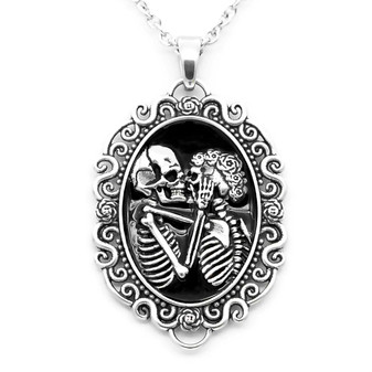 The Eternal Lovers Skull Cameo Necklace