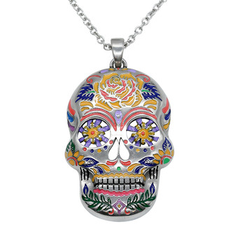 The Floral Sugar Skull Necklace