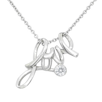 Love Necklace 316L Stainless Steel with Clear Crystal Pendant