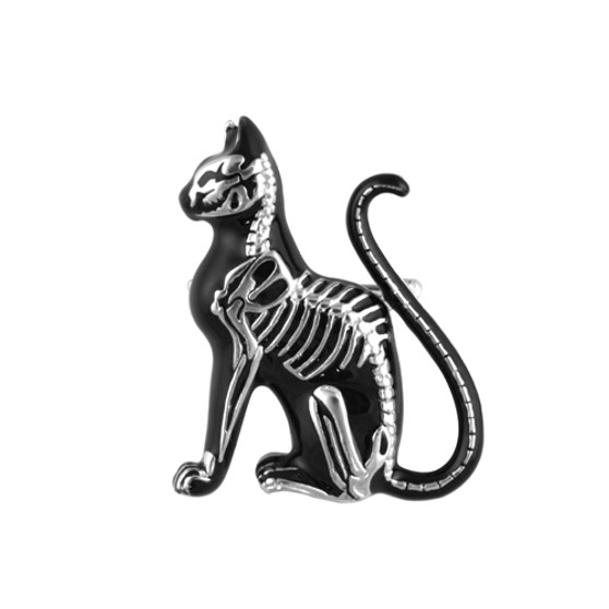 Cat Pin Feline Skeleton