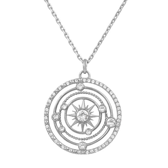 Solar System Necklace with 48 Clear crystals - Universal Power