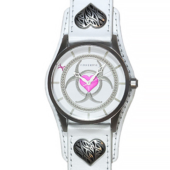 Toxic Love Watch - White Leather Wristband