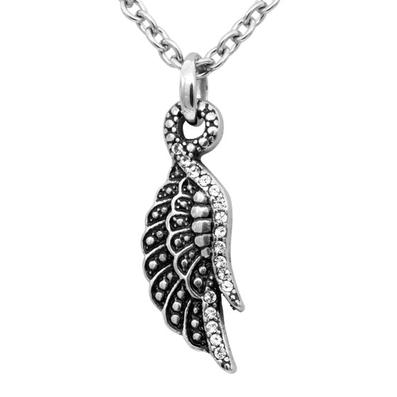 Shimmering Wing Petite Necklace with clear Crystals