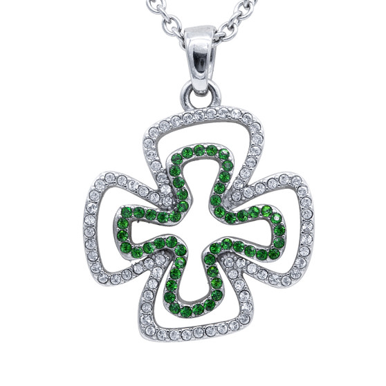 Double Your Luck Clover with 130 Crystals Necklace