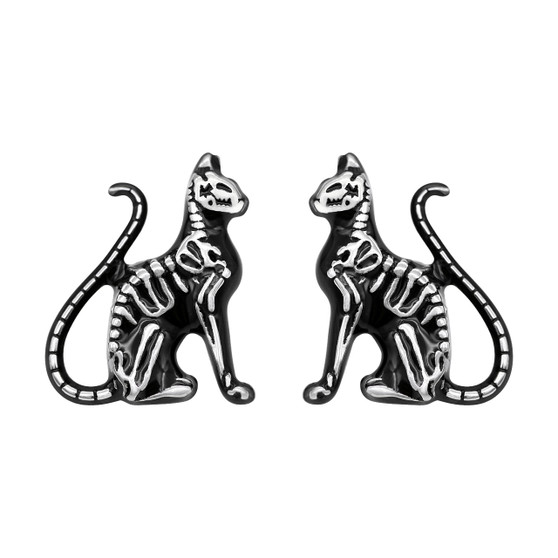 Feral Bones Cat Earrings