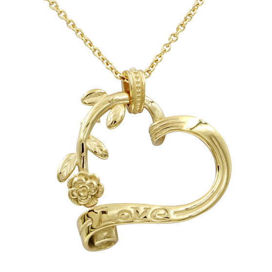 18K Gold Plated Stainless Steel Garden Heart Necklace