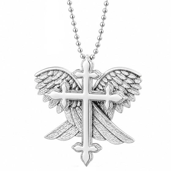 Redemption - Cross with Wings Necklace