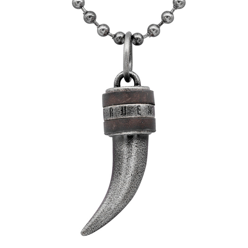 Steel Tribal wolf tooth Necklace Controse