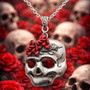 Flower Skull Necklace