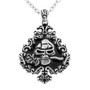 Skull and Rose Ivy Ace of Spades Necklace 
