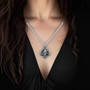 Skull and Rose Ivy Ace of Spades Necklace 