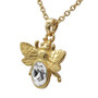 Golden Bee Necklace with Clear Crystal