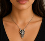 Dragon Skull Necklace with Clear Crystals