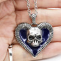 Horned Skull Heart Necklace 