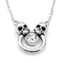 Siamese Skull Necklace with 5.2 mm Clear Crystal