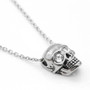 Clear Crystal Eyed Skull Necklace 