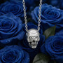 Clear Crystal Eyed Skull Necklace 