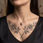 Clear Crystal Eyed Skull Necklace 