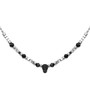 Black Spinel beads with Silver color hematite beads skull necklace