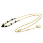 Black Spinel beads with Silver color hematite beads skull necklace - Gold plated