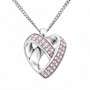 Infinity Heart Necklace Silver-Plated Stainless Steel 36 Rose Crystals
