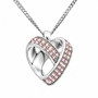 Infinity Heart Necklace Silver-Plated Stainless Steel 36 Rose Crystals
