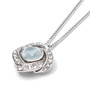 Cat's Eye Gem Necklace Silver Plated