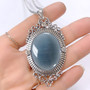 Cat's Eye Necklace Baroque silver plated